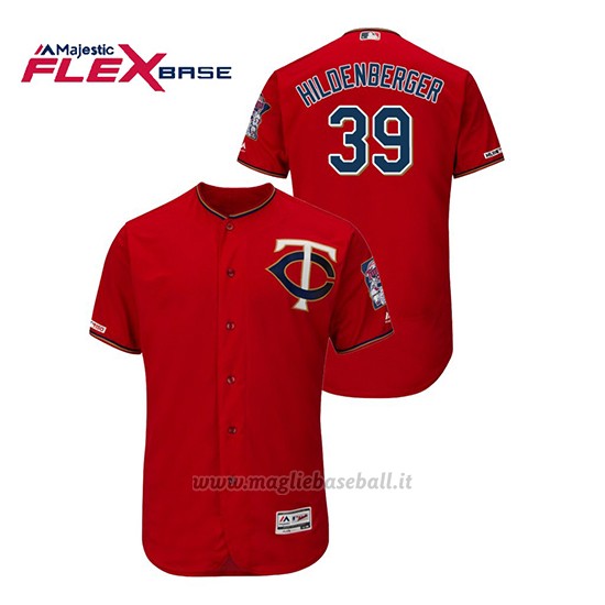 Maglia Baseball Uomo Minnesota Twins Trevor Hildenberger 150th Aniversario Patch Autentico Flex Base Rosso